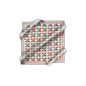 Satin <b>Silk</b> Designer <b>Scarf</b> Gray Geometric <b>Square</b> Spring Summer Twill Style - Product Image 1