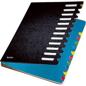 Organizador de Escritorio Leitz Multicolor con 12 Compartimentos, Carpeta Archivadora Negra DIN A4 350g/m, Textura Mármol, Bloques de Color - Product Image 1