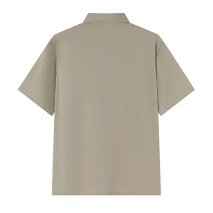 Polo de manga larga de color liso para hombre, camisa POLO de talla grande, informal, seda helada, sin costuras, manga corta, alta calidad - Product Image 3