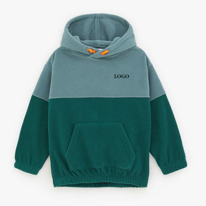 Sweat à capuche pull personnalisé de haute qualité pour enfants en polaire respirante avec blocage de couleur Sweats à capuche confortables et écologiques - Product Image 1