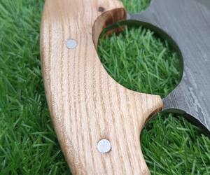 ULU hecho a mano personalizado Damasco Chef cuchillo sostenible y duradero hoja fija Ulu cuchillos - Product Image 5