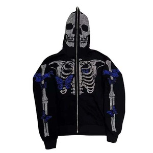 Venta al por mayor Streetwear personalizado hombres puff impresión Sudadera con capucha de gran tamaño con cremallera completa Sudadera con capucha puff impresión 3D Sudadera con capucha Puff - Product Image 3