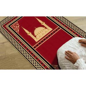 Alfombra de Oración Musulmana Roja: Decoración Islámica para el Hogar, Accesorios para Mezquita, Alfombra Delgada No Tejida - Product Image 5