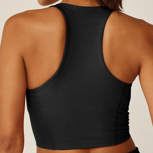 ผู้หญิงแขนกุดโยคะBasic Tank Crop Tops VคอออกกําลังกายฟิตเนสสบายๆRacerbackกีฬาBra - Product Image 2