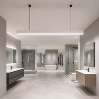 Luminaire suspendu linéaire LED en aluminium 1200 mm pour salle de bain, showroom, 6000K, intensité variable, lampe de plafond pour hall
