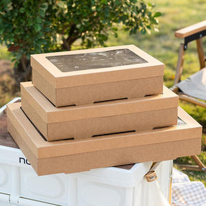 Bán Buôn Phục Vụ Hộp Bao Bì Với Cửa Sổ Trong Suốt Lớn Panic Thực Phẩm Kraft Hộp Giấy Cho Bánh Và Bento, Bao Bì Thực Phẩm Hộp - Product Image 1