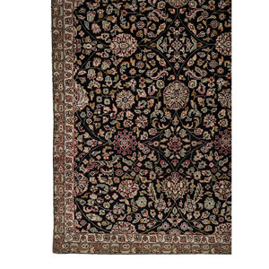 Tapis en laine noués à la main Aprezo, gris et noir, motifs floraux et abstraits, pour la maison, le couloir et le salon, modèle Pae-6482(Fr), rectangulaire - Product Image 4