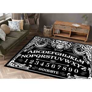 Alfombra Gótica con Diseño de Tablero Ouija: Decoración de Terror para Halloween, Alfombra Estampada, con Pelo Suave - Product Image 5