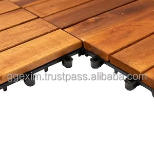 Baldosas de Madera de Acacia de Fácil Instalación, Suelo de Patio Exterior Encastrable - Product Image 1