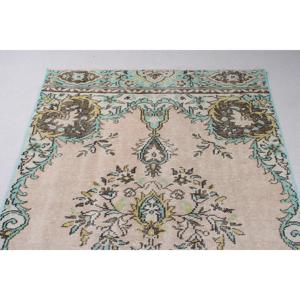 Alfombra Vintage, Alfombra Turca Grande de 4.2x9.6 pies, Alfombra de Lana Ikat Azul - Product Image 5