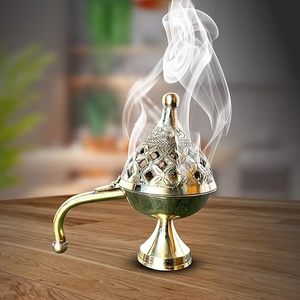 Quemador Bakhoor de latón de alta demanda para el hogar y la decoración religiosa disponible a precio mayorista de la India por HF CRAFTS - Product Image 1