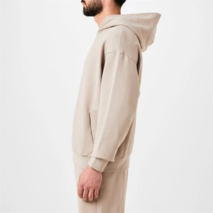 Sudadera con capucha de color liso con bolsillos Ajuste relajado Sudadera con capucha ligera para ropa informal Sudadera con capucha de moda con hombro caído - Product Image 6