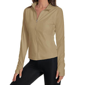 Haut de sport pour femme personnalisé, à séchage rapide, manches longues, veste de fitness, fermeture éclair, respirant, yoga, vêtements de sport actifs, qualité supérieure - Product Image 2