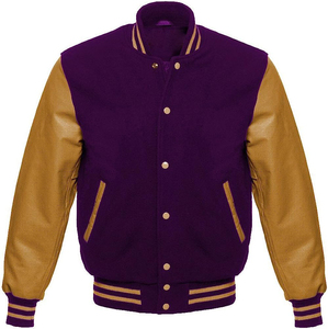 Men's Blue Varsity Jackets High Street Style Stand Collar Winter Blank Letterman Jackets CollegeBaseballjacket for men - Product Image 3