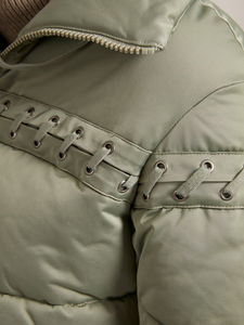 Chaqueta Acolchada Corta para Mujer, Estilo Casual, Simple, Cálida, Resistente al Viento, Popular en Invierno, Relleno de Nailon, Ecológica y Transpirable - Product Image 4