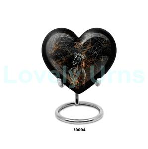 Urna de cremación de calor de recuerdo con tema de caballo de alta calidad para cenizas humanas con soporte y bolsa de terciopelo gratis - Product Image 2