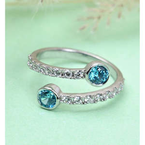 Anillos de Plata de Ley 925 de Primera Calidad para Mujer, Anillos Geométricos con Piedras Preciosas y Topacio, Chapados en Rodio, para Regalo - Product Image 2