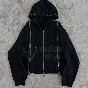 Durable poliéster/algodón cómodo con capucha Casual invierno hombres Rhinestone chándal Regular Fit - Product Image 3