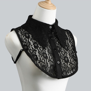 Camisa de Encaje Desmontable con Diseño Floral Elegante para Mujer, Cuello Falso con Volantes Bordados a la Moda - Product Image 6
