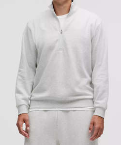 Sweat-shirt à col rond pour homme avec fermeture éclair sur le devant et poignets élastiques, confortable, respirant, tissu doux et chaud - Product Image 6