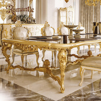 Ensemble de table et de chaises de salle à manger en bois massif de style baroque français de la période Louis XV, 10 places, pour la maison et l'hôtel, montage facile KD