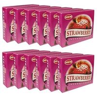 Conos de Incienso HEM de Carbón Vegetal Negro Sólido con Aroma a Fresa, 12 Cajas, Aroma Dulce y Frutal, Meditación, Relajación, Fragancia para el Hogar, Hechos a Mano