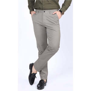 Pantalón Chino Formal NEILER de Algodón 100% Oxford, Lavado de Color, Corte Ajustado con Cinturón y Cremalleras, Ligero - Product Image 4