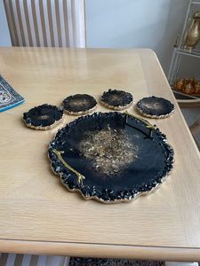 RESTAURANT Plateau de service en résine époxy fait à la main Essentiels de cuisine uniques pour la maison Restaurant Hôtel Décoratif Service Tra - Product Image 5