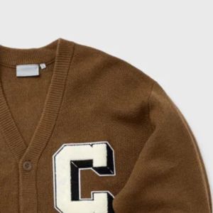 Good Quality Custom Logos & Design v Neck Knitted Button Closer Brown Ducks Cardigan Embraided Greek College - Product Image 5