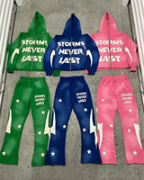 Custom Sweatsuits Sun Faded 100% Algodón Zip up hoodies chaqueta Sweatsuit set Vintage Acid Wash Pantalones de chándal y sudaderas con capucha Set