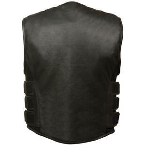 เสื้อกั๊กหนังแท้สำหรับผู้ชายมีแผ่นปะปักหรือโลโก้คลับสามารถสั่งซื้อได้โดยตรงจากโรงงาน - Product Image 2