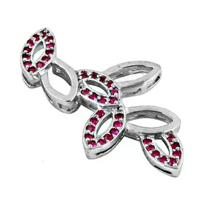 Colgante de Plata 925 Hecho a Mano para Mujer, Diseño de Hoja de Rubí, Joyería de Hoja de Oro Rosa Platino, Piedra Principal de Jade, Amuleto con Patrón de Jesús - Product Image 2