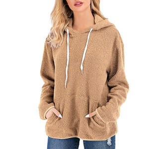 Sweat-shirt à capuche surdimensionné pour femme avec logo personnalisé, décontracté, épaules tombantes, nouveau design tendance pour l'hiver, sweat-shirts streetwear pour femmes - Product Image 4