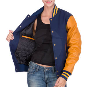 2025 New Arrival Women Lettermen Jackets Breathable Cotton <b>Wool</b> Body Inside <b>Quilting</b> Lettermen Jacke - Product Image 2