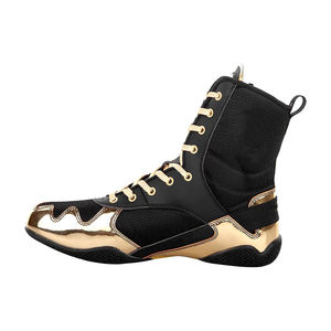 Bottes de boxe professionnelles pour hommes - Fermeture à lacets Cuir / Simili cuir Antidérapant Respirant Stabilité Confort Longue durée - Product Image 2