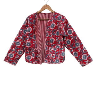 Chaqueta Acolchada de Algodón Boho Hecha a Mano para Mujer, Abrigo con Estampado de Bloques, Fabricante al por Mayor al Mejor Precio - Product Image 1