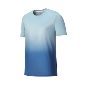 Camiseta de gimnasio de punto para hombre con estampado de pantalla personalizado de alta elasticidad Tie Dye, ropa de calle de moda, camisas de manga corta - Product Image 1