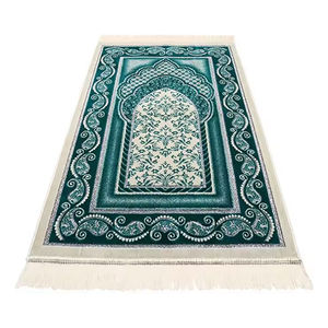 High Quality Custom Design Wool/Silk Muslim <b>Prayer</b> Rugs Plain Style Washable Anti-Slip Hand-Knotted Flat-Pile Home Car Travel - Product Image 3