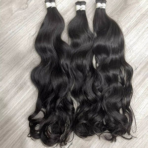 Paquetes de cabello a granel ondulado doble dibujado de cabello crudo superventas sin enredos cutícula alineada extensiones de cabello ondulado crudo - Product Image 1
