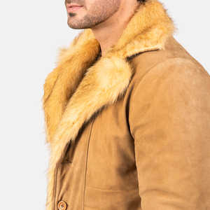 Chaqueta de invierno para hombre de diseño superior con cuello levantado manga completa 100% cuero de alta calidad personalizable precio razonable - Product Image 5