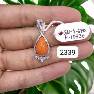 แฟชั่นขายส่งลูกแพร์อัญมณีโอปอล925เครื่องประดับเงินสเตอร์ลิงจี้โอปอลสง่างามพร้อมจี้เพชรสำหรับผู้หญิง - Product Image 2