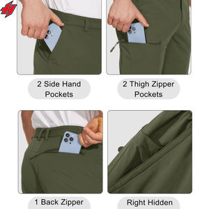 Pantalon Cargo de randonnée en plein air décontracté pour hommes Spandex Convertible Design Quick Dry Lightweight Straight Zip Climber Mid Loose Fit - Product Image 4