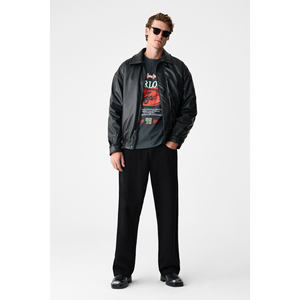 GRIMELANGE เสื้อยืดแขนยาวผ้าฝ้ายออร์แกนิกสำหรับผู้ชายพิมพ์ลายคอกลม - Product Image 3
