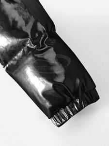 Chaqueta acolchada elegante negra brillante con logotipo personalizado Chaquetas acolchadas cómodas de uso para hombres a la venta Hechas en Pakistán - Product Image 4