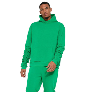 Custom Design Stacked Sweatpants <b>Tracksuit</b> Green Color Pullover Full Sleeve Cotton <b>Polyester</b> Jogging Running <b>Tracksuit</b> For Adult - Product Image 3
