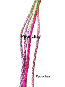 พู่ห้อยผมเปลือกหอยหนาแบบพันรอบ สไตล์ชนเผ่าแอนเดียน ปุนชัย เปรู 35 ซม. งานฝีมือหลากสีสัน - Product Image 2