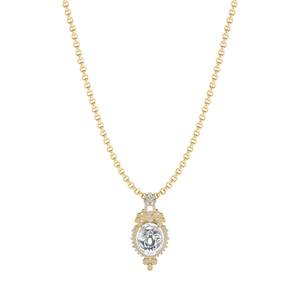 REYES exquisito collar con colgante de moissanita de Plata de Ley 925 accesorios de mujer corte ovalado 26,08ct joyería de boda de moissanita - Product Image 3