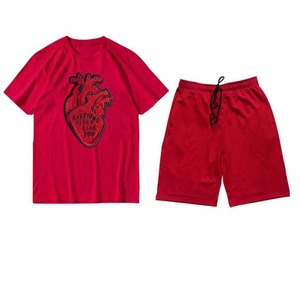 High Quality Embroidered <b>T</b> <b>Shirt</b> and Shorts Set <b>for</b> <b>Men</b> Low MOQ Apparel Factory Custom Woven Labels - Product Image 1