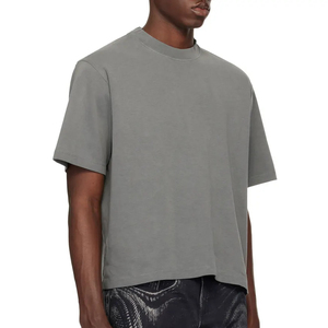 OEM Custom <b>Logo</b> High Men's Cropped t Shirt Heavyweight Oversized Custom Boxy Fit Crop T-shirt Blank Cotton Streetwear t Shirt - Product Image 2