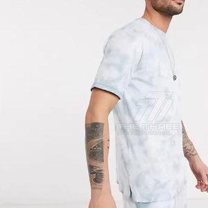 Ensemble T-shirt et short imprimé pour homme, coupe slim, 100% coton respirant, décontracté pour l'été - Product Image 6
